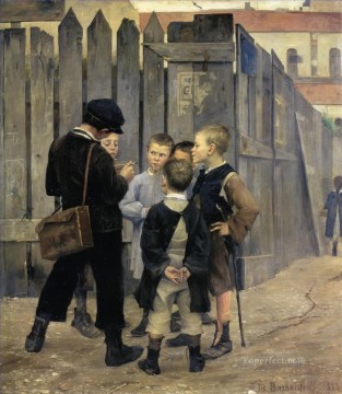 Impresionismo Painting - marie bashkirtseff la reunión 1884 niño